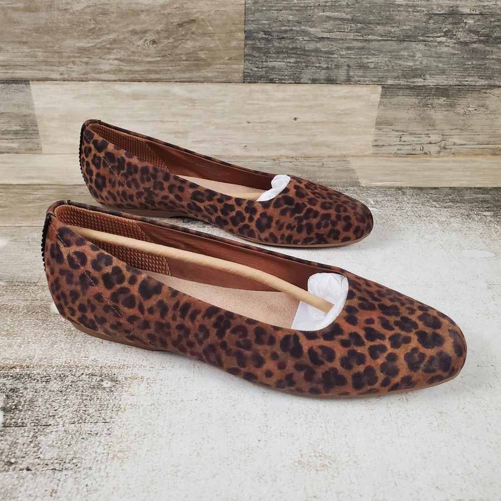 Dr. Scholls Womens Wexley Flats Sz 7.5 M Slip On Animal Print Leopard